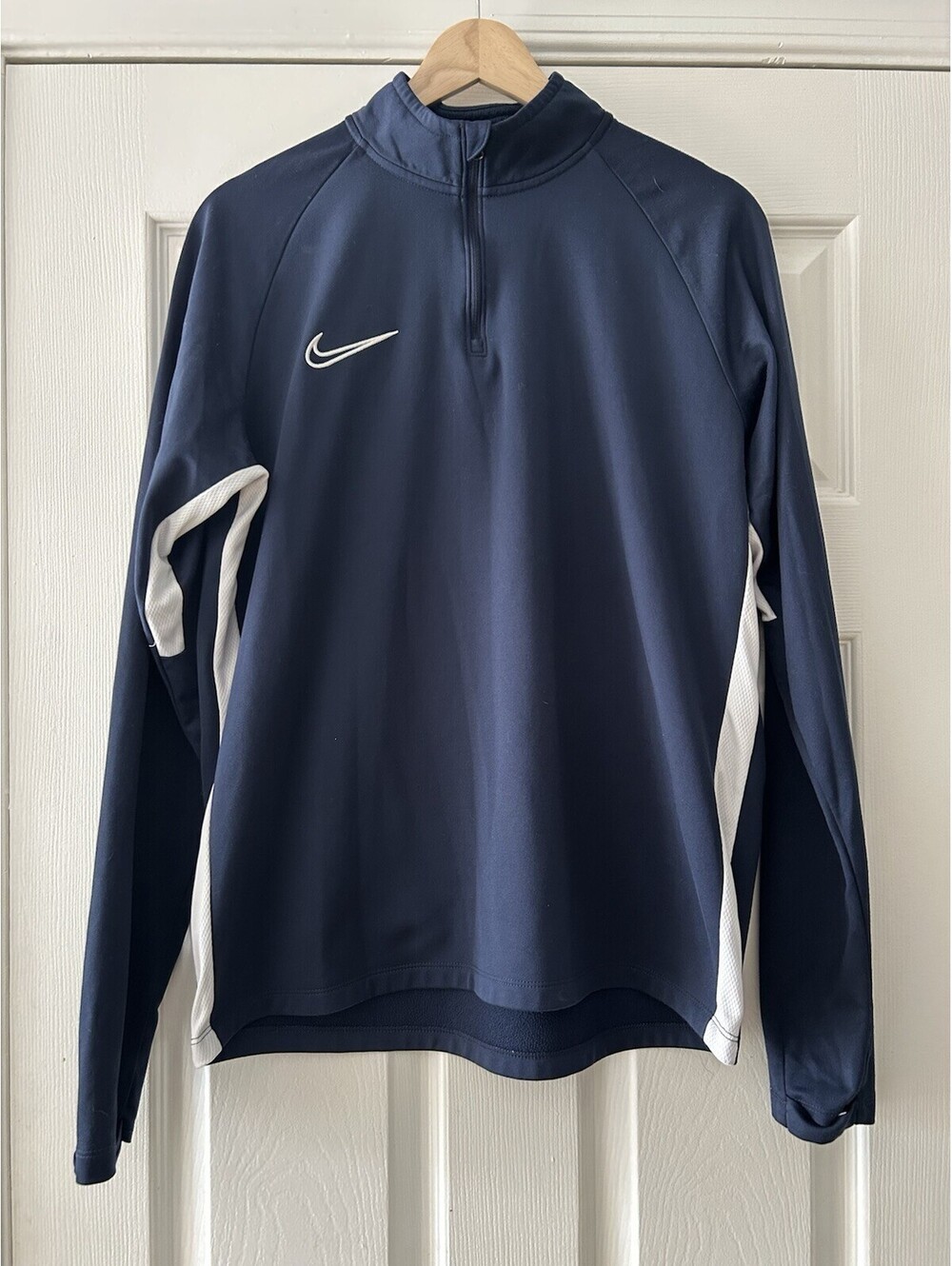 Nike Dri-FIT Womens 1/4 Zip Running Pullover Navy Blue Size Medium